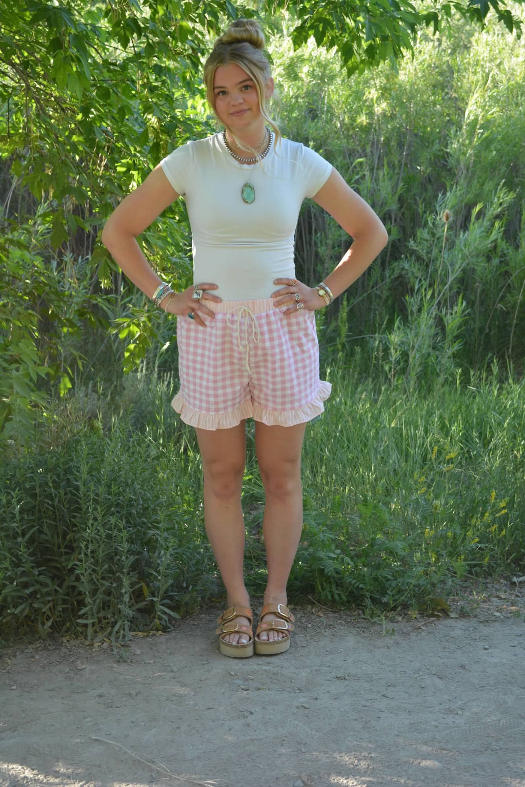 Pink Lemonade Gingham Shorts